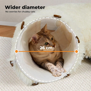 PaWz - Large Cat Tunnel Bed with Central Soft Mat, Fluffy Cat Cave Donut Tunnel at Pet Servo