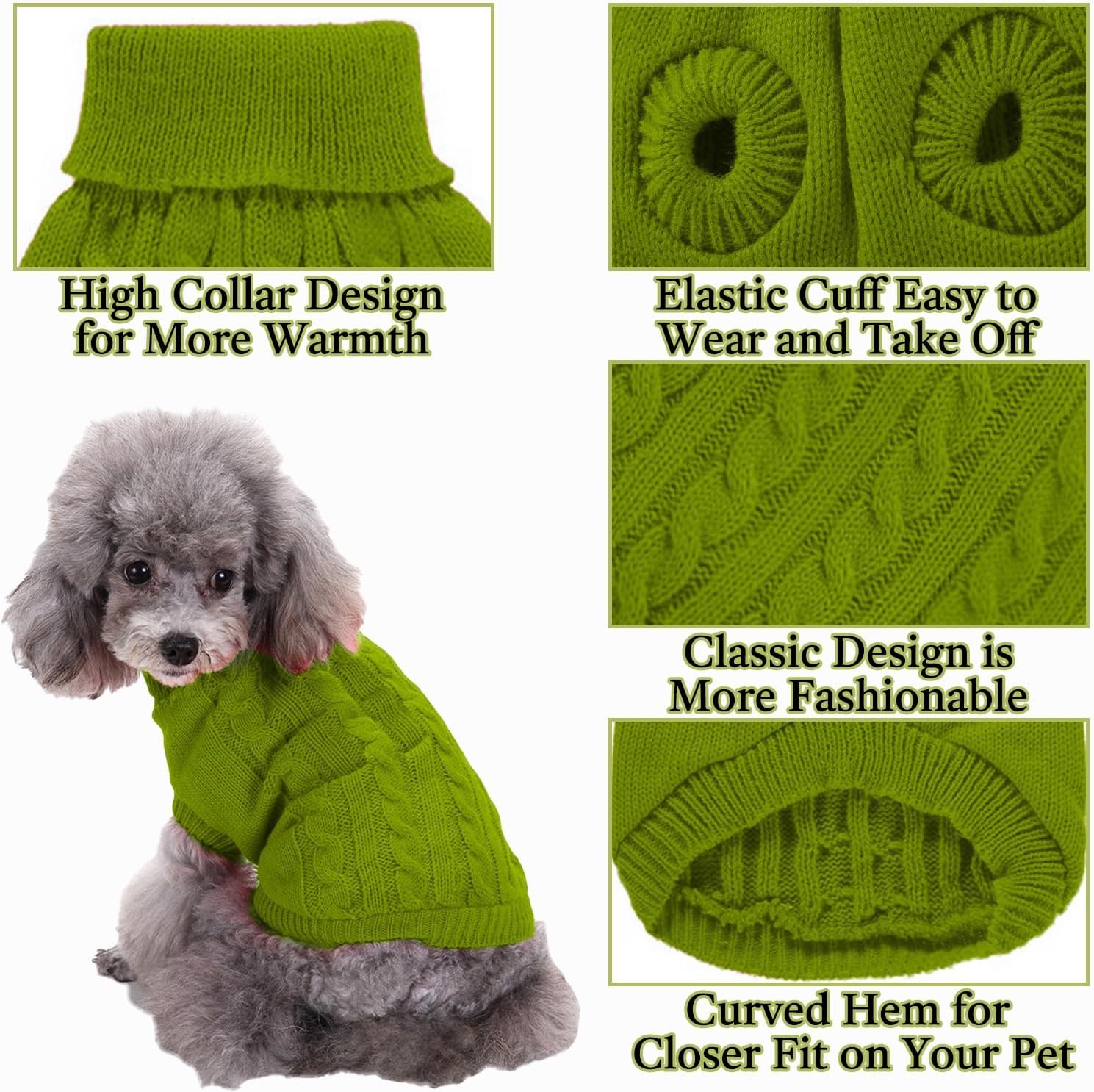 KIKNIN - Thermal Turtleneck Dog Sweater, L Size - Petservo