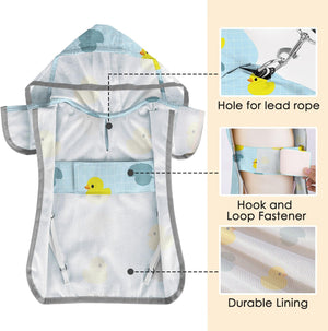 Dog Raincoat Waterproof Hooded Poncho (Duck) - Petservo