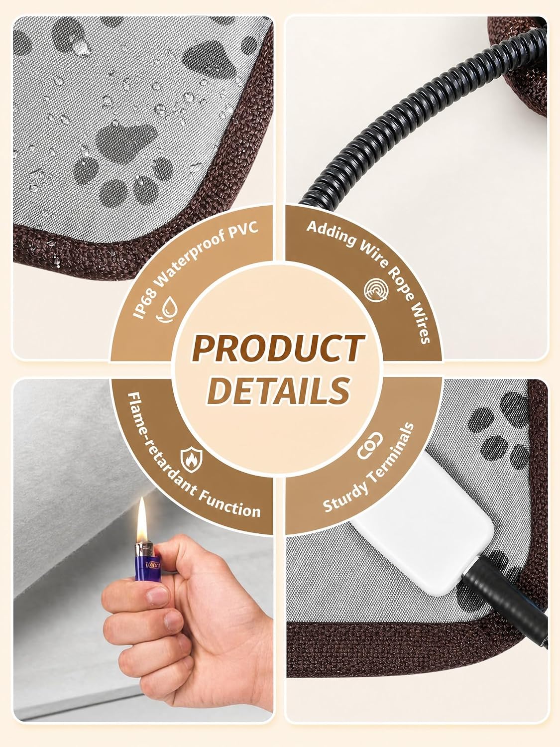 StormHero - Pet Heating Pad 50x70cm,2 Adjustable Thermal Safety