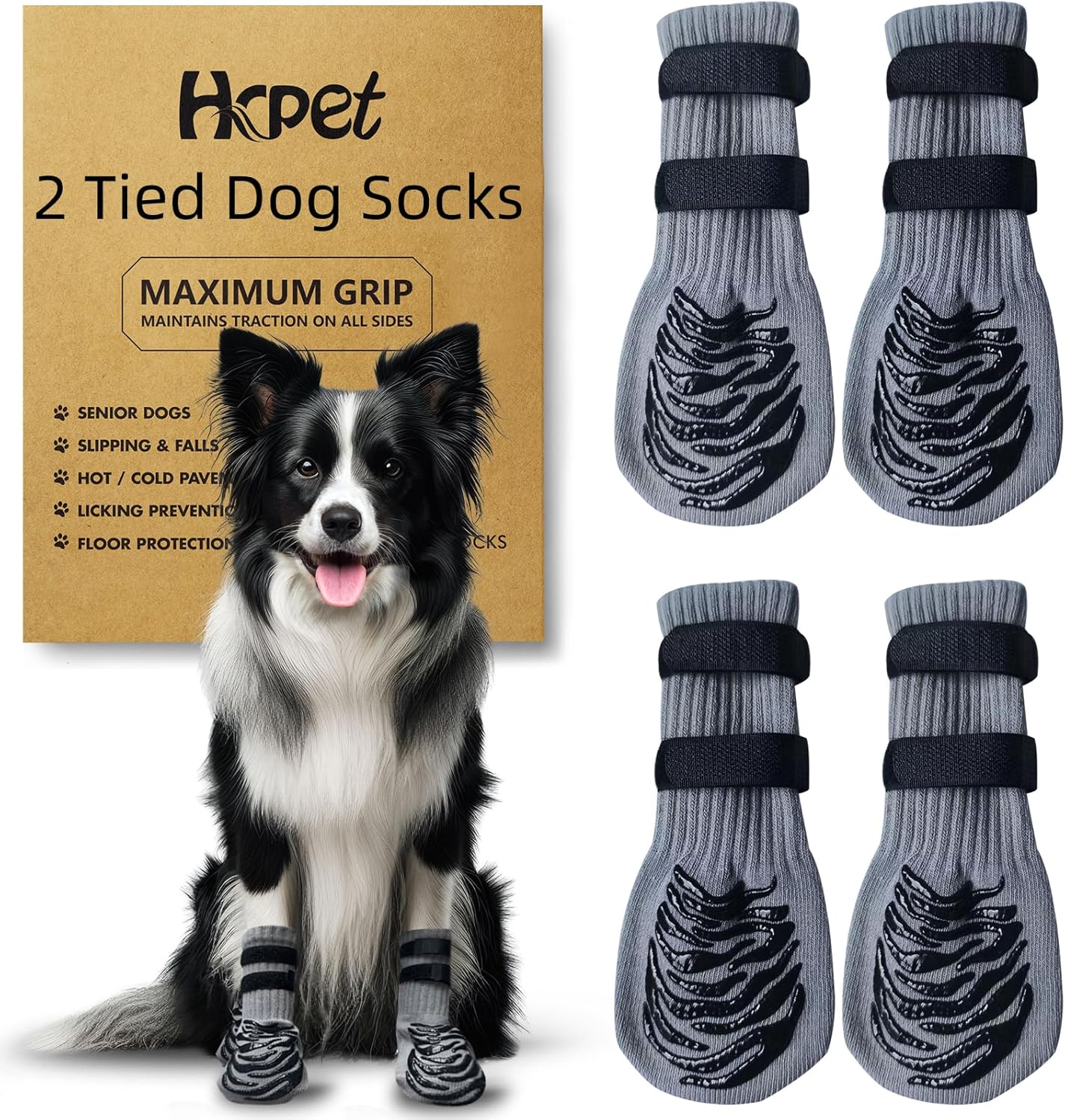 HCPET - Anti-Slip Dog Socks for Floor & Paw Safety - Petservo