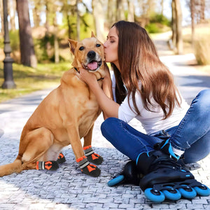 HAPURS - Orange Waterproof Dog Boots – Paw Protection - Petservo