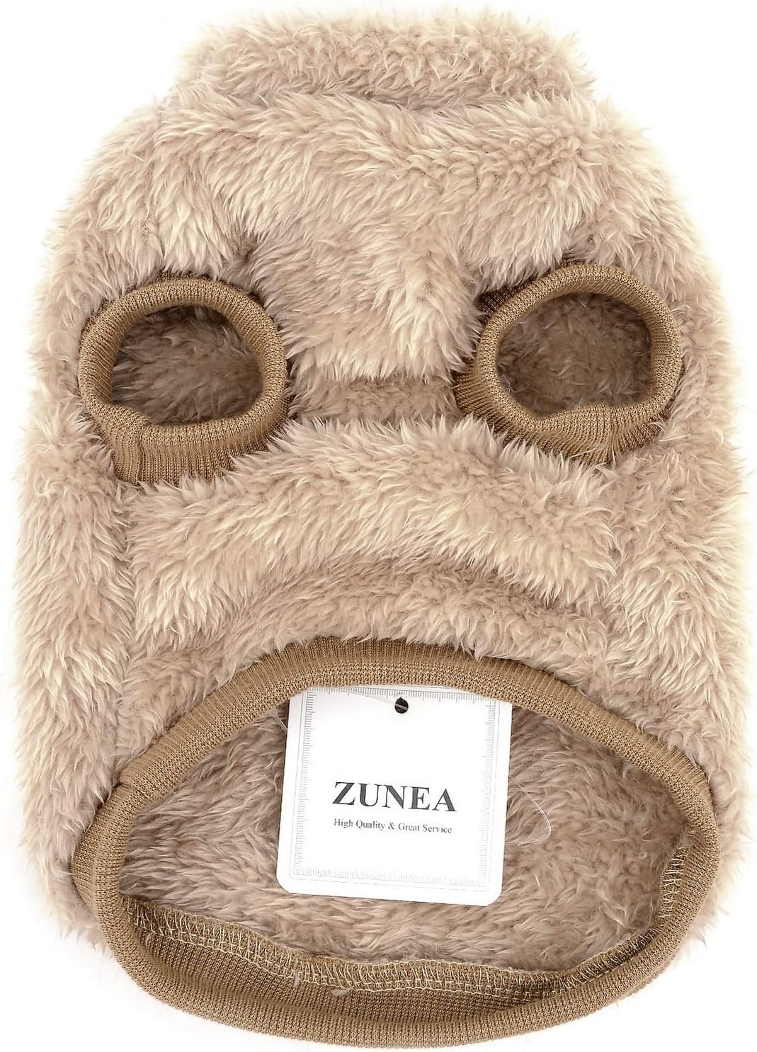 Brown Fleece Dog Sweater – Warm Winter Wear w/D-Ring - Petservo