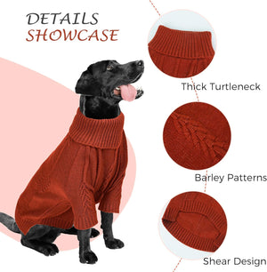 Brick Red Knitted Winter Sweater for All Dog Sizes - Petservo