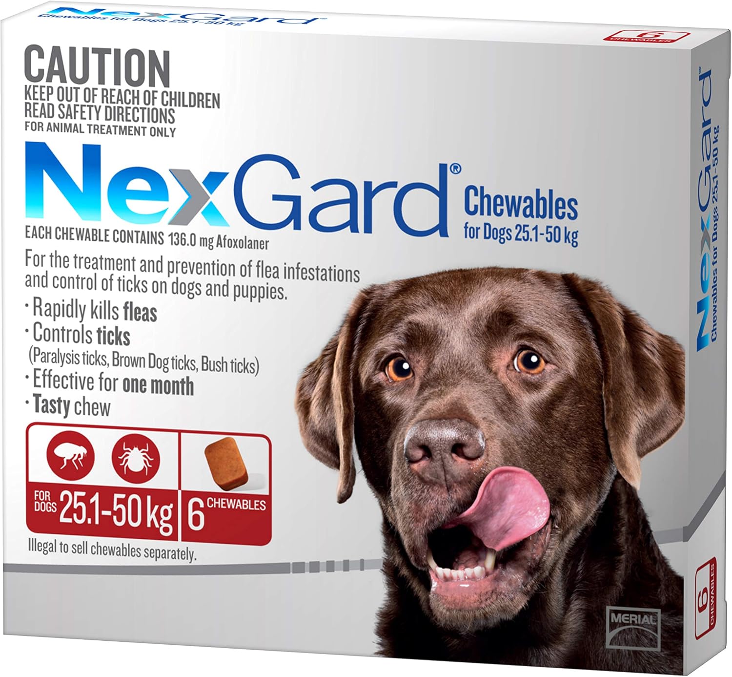 Nexgard - Chewables For Large Dogs (25 - 50 Kg) Red