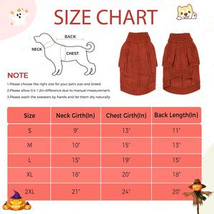 Brick Red Knitted Winter Sweater for All Dog Sizes - Petservo