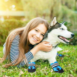 Hapurs - Waterproof Reflective Dog Boots – Blue - Petservo