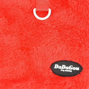 Red Cozy Fleece Dog Sweater – Winter Warm w/D-Ring - Petservo