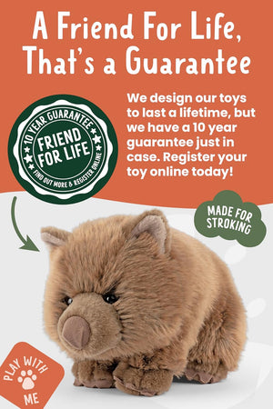 Living Nature - Wombat Stuffed Animal - Plush Soft Toy - Petservo