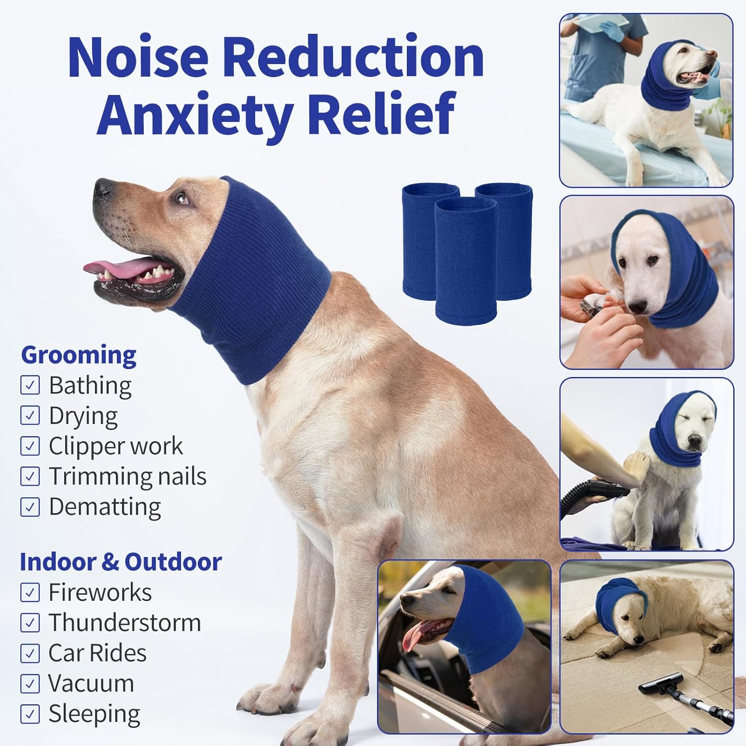 Nanaki - Calming Dog Headband Ear Wrap, Size M - Petservo