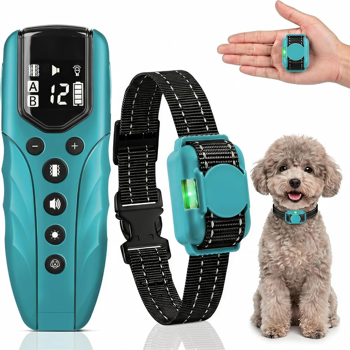 LOSULF - Small Dog Training Collar No Shock, Lightest Dog Bark Collar with Remote, Vibration Collar