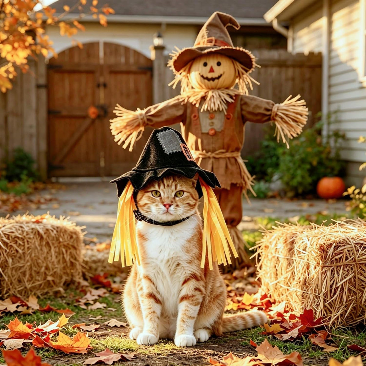 Namnan - Pet Cat Hat Scarecrow Cap Halloween Cosplay Costume at Pet Servo