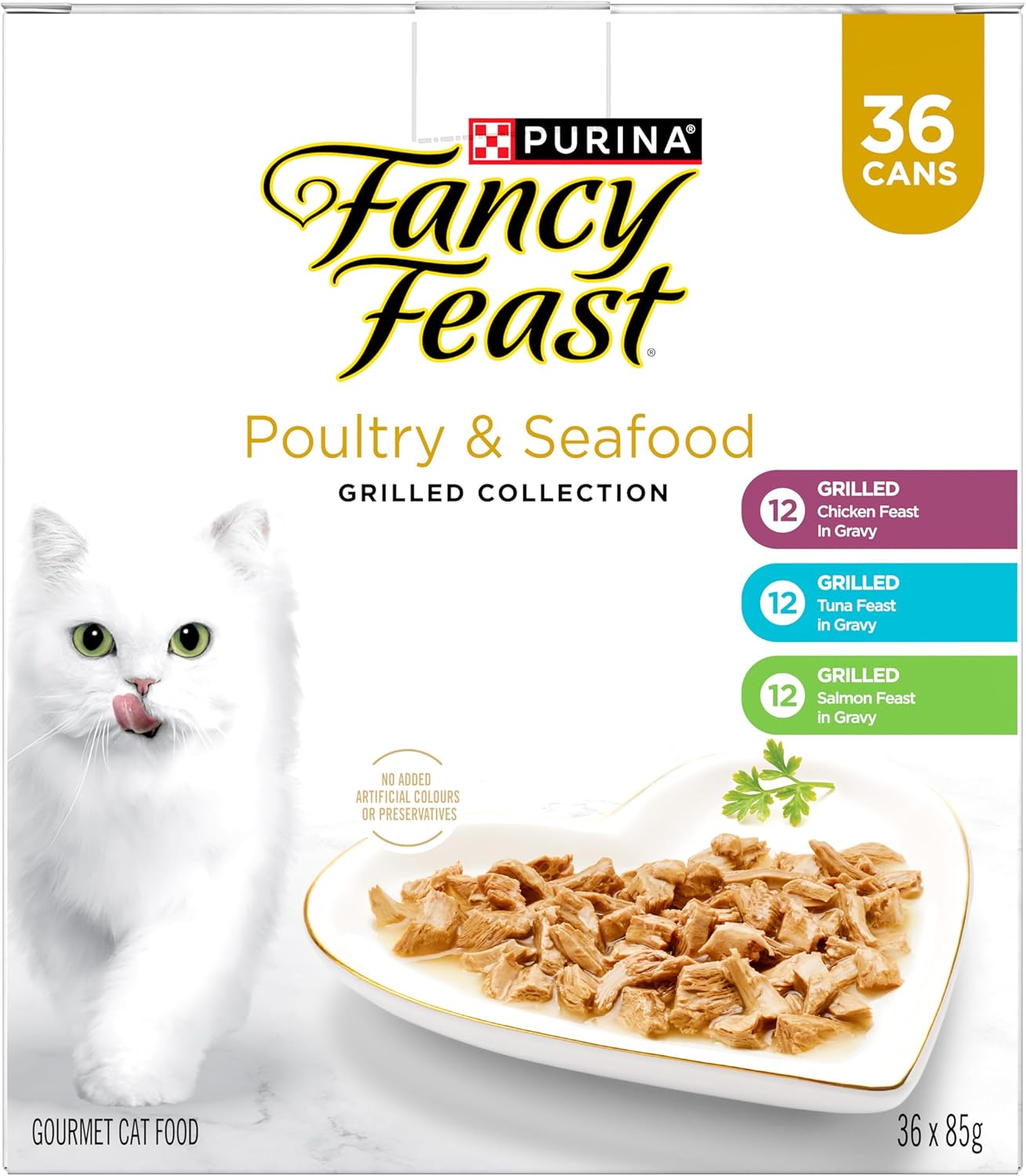 Fancy Feast - Wet Cat Food Grilled Poultry & Seafood Collection Variety Pack 36x85g