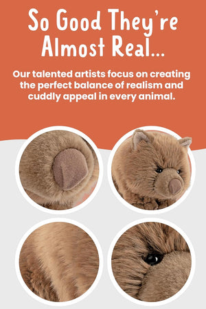 Living Nature - Wombat Stuffed Animal - Plush Soft Toy - Petservo