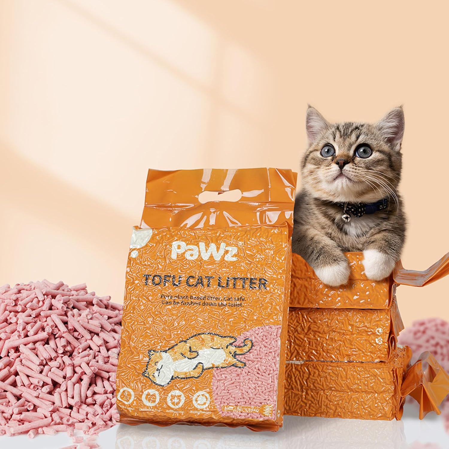 PaWz - Tofu Cat Litter Clumping, Ultra Absorbent and Fast Drying Long Lasting Odor Control (Watermelon) at Pet Servo