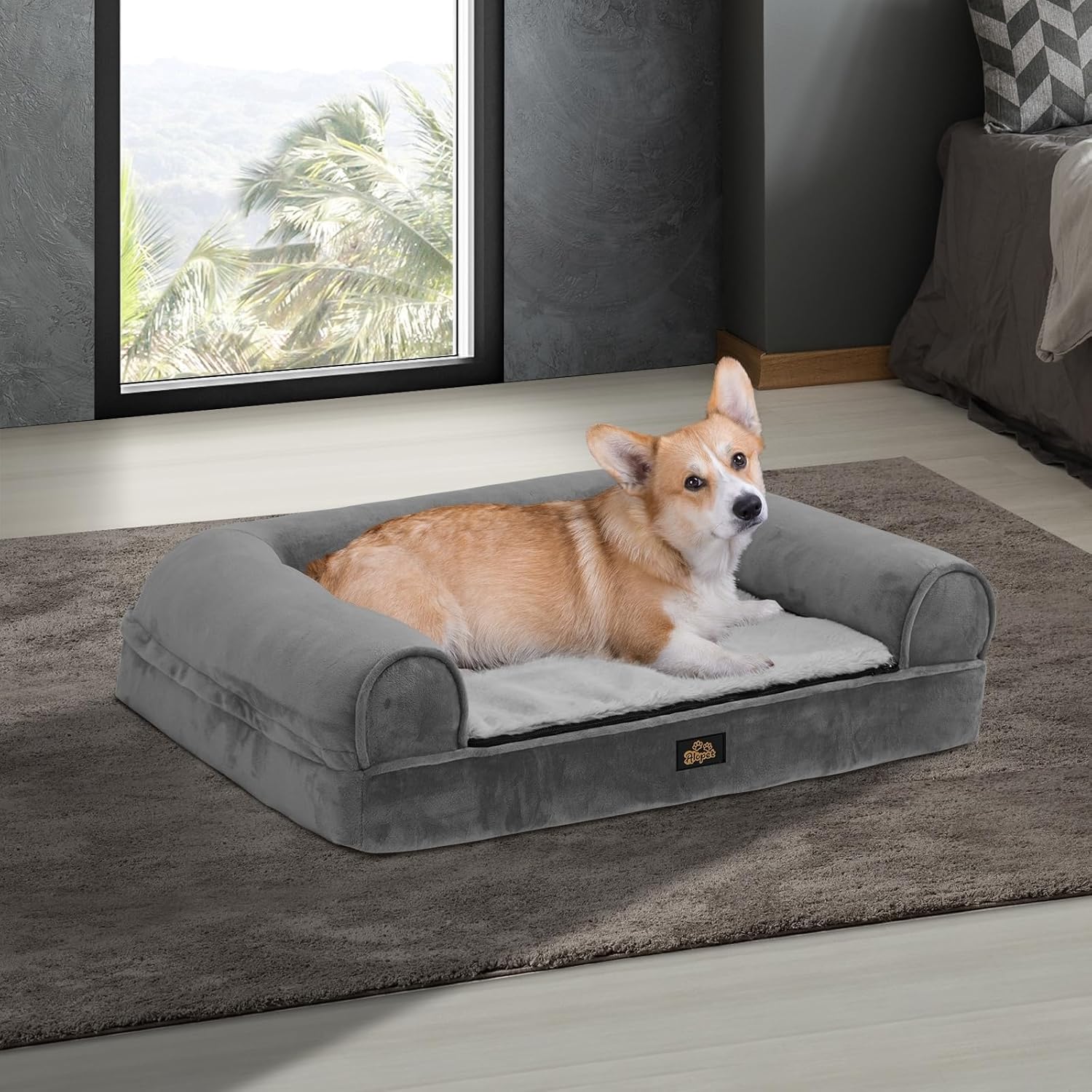 Alopet - Dog Beds with Memory Foam Orthopedic Pet Bed Sofa