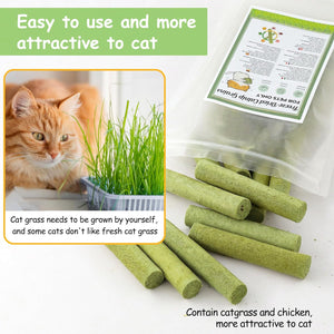 Pet Servo - Cat Grass Stick Treats for Cat, 100g Freezed Drying Snacks-3