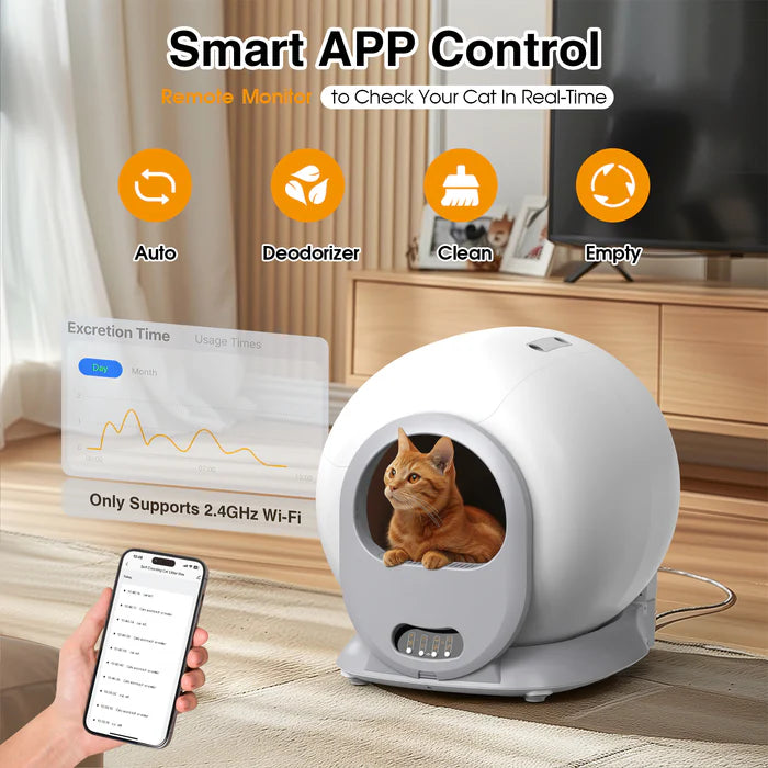 Advwin - 65L Self Cleaning Cat Litter Box Wifi APP Control - Petservo-1