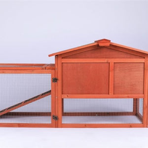 YES4PETS - Wooden Rabbit Hutch with Metal Run Cage - Petservo