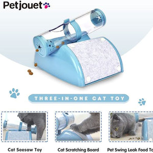 YES4PETS Cat Play Box & Interactive Ball Toy Kit - Blue - Pet Servo-1