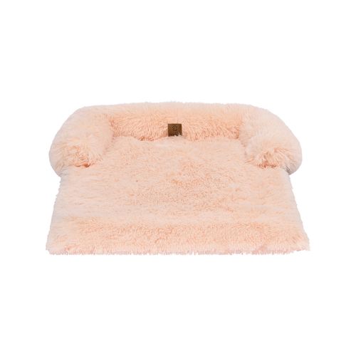Charlie's - Shaggy Faux Fur Bolster Sofa Protector Pet Bed - Soft Beige