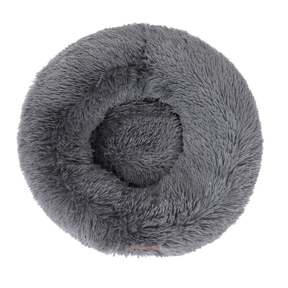 Gray fluffy pet bed on a white background at Pet Servo