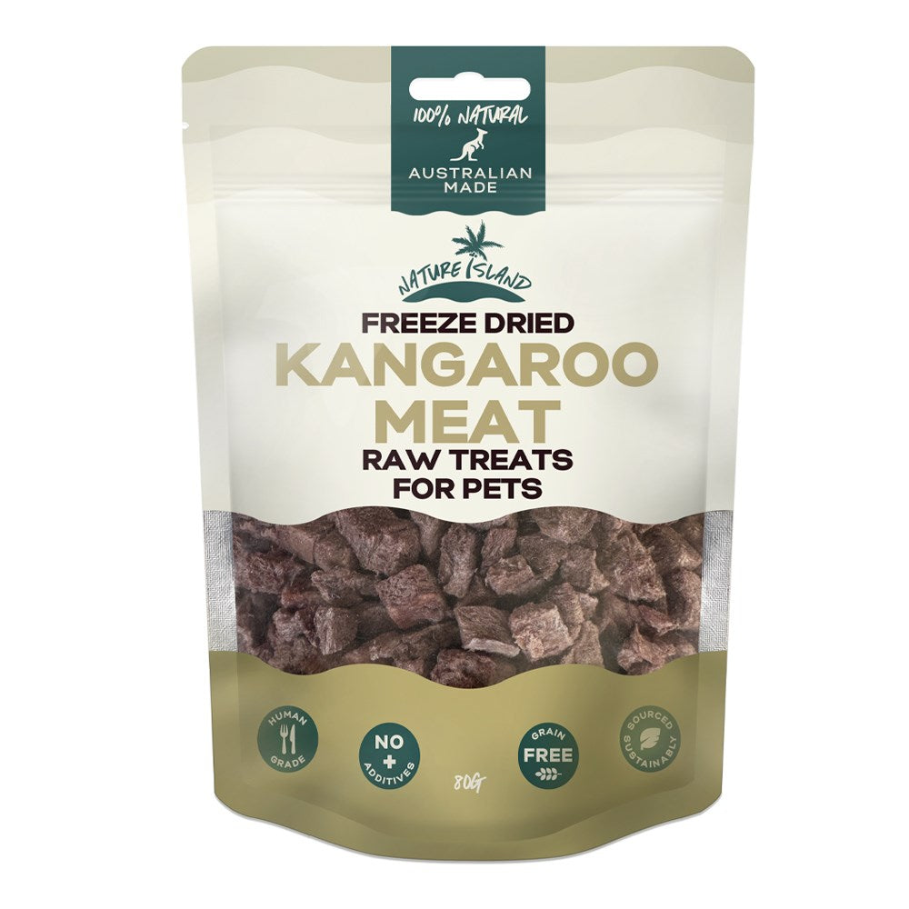 Nature Island - Freeze Dried Kangaroo Meat Raw treats 80g for Pets - Petservo