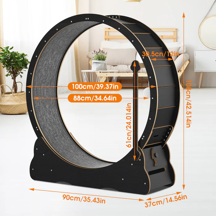 Advwin - 2 in 1 Cat Exercise Wheel with Teaser 90cm