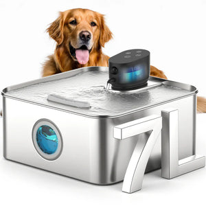 Advwin - 7L Wireless Cat Water Fountain Stainless Steel - Pet Servo
