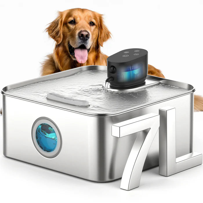 Advwin - 7L Wireless Cat Water Fountain Stainless Steel - Pet Servo