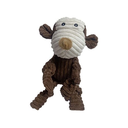 Paw Play - 30cm Monkey Pet Dog Chew Bite Toy Plush Squeak Teething w/ Squeaker