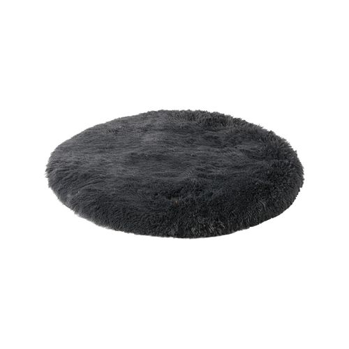 Charlie's - Shaggy Faux Fur Round Padded Lounge Mat - Charcoal