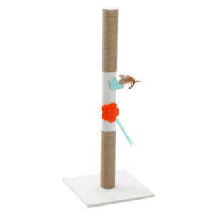 Cat scratching post with toys on a white background at Pet Servo