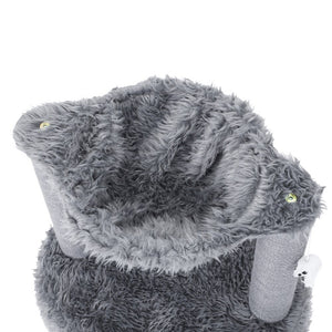 Gray plush toy with a hood on a white background at Pet Servo