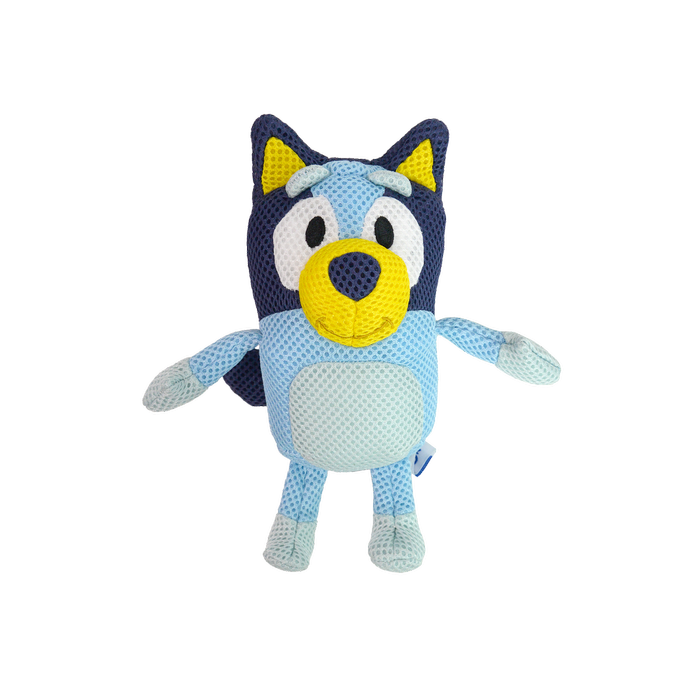 Blue and yellow plush toy on a white background at Pet Servo