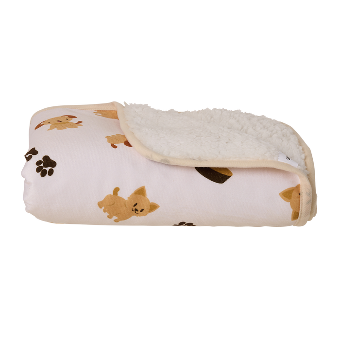 Happy Tails - Dog Print Reversible Pet Blanket - PetServo