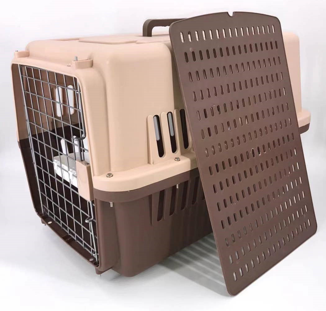 YES4PETS - Large Airline Dog & Cat Crate with Tray & Bowl - Pet Servo
