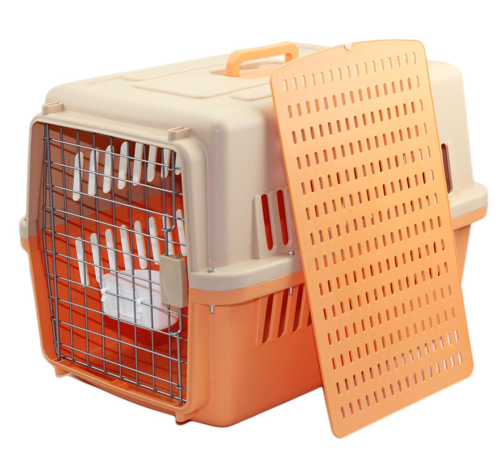 YES4PETS - Large Dog & Cat Airline Crate with Tray & Bowl - Pet Servo