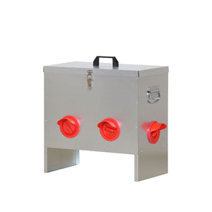 Metal box with red components on a white background at Pet Servo