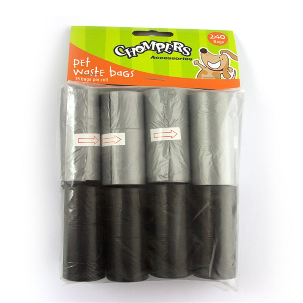 Pack of Chompers pet waste bags with green and orange packaging on a white background at Pet Servo