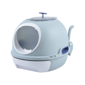 Pet litter box with a dome design on a white background at Pet Servo