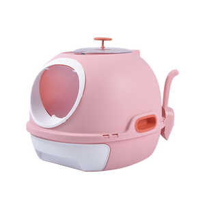 YES4PETS - Hooded Pink Cat Litter Box with Drawer & Scoop - Pet Servo