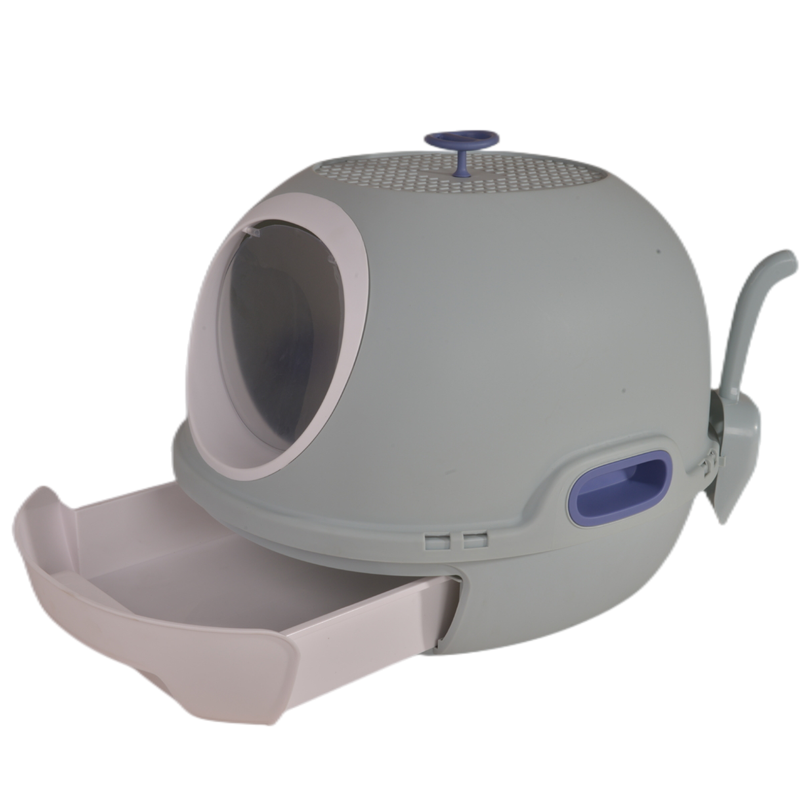 YES4PETS - Blue Hooded Cat Litter Box with Drawer & Scoop - Pet Servo
