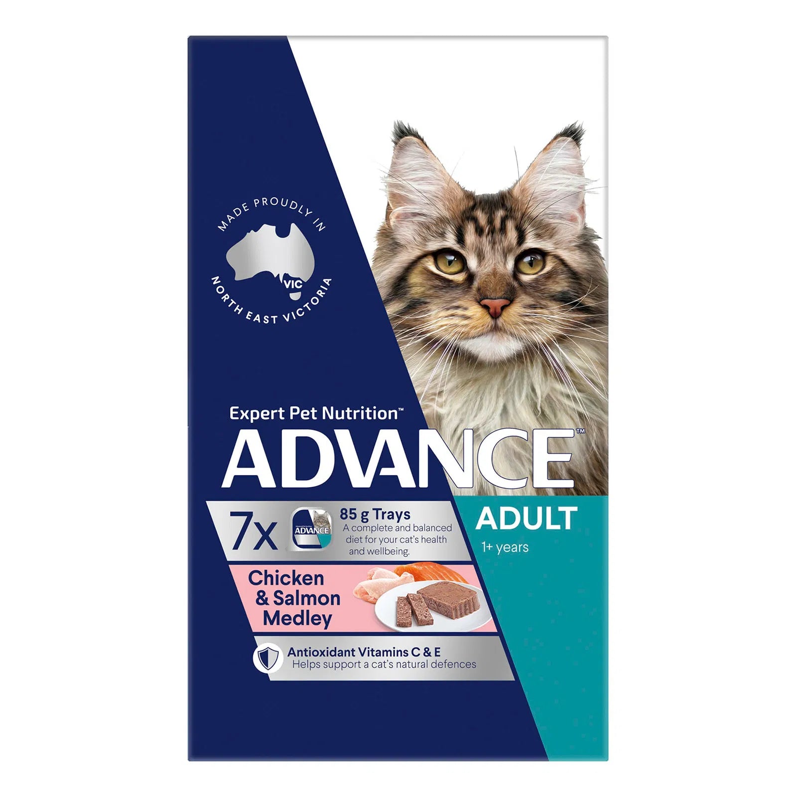 Advance cat food package with a cat on the label against a white background at Pet Servo
