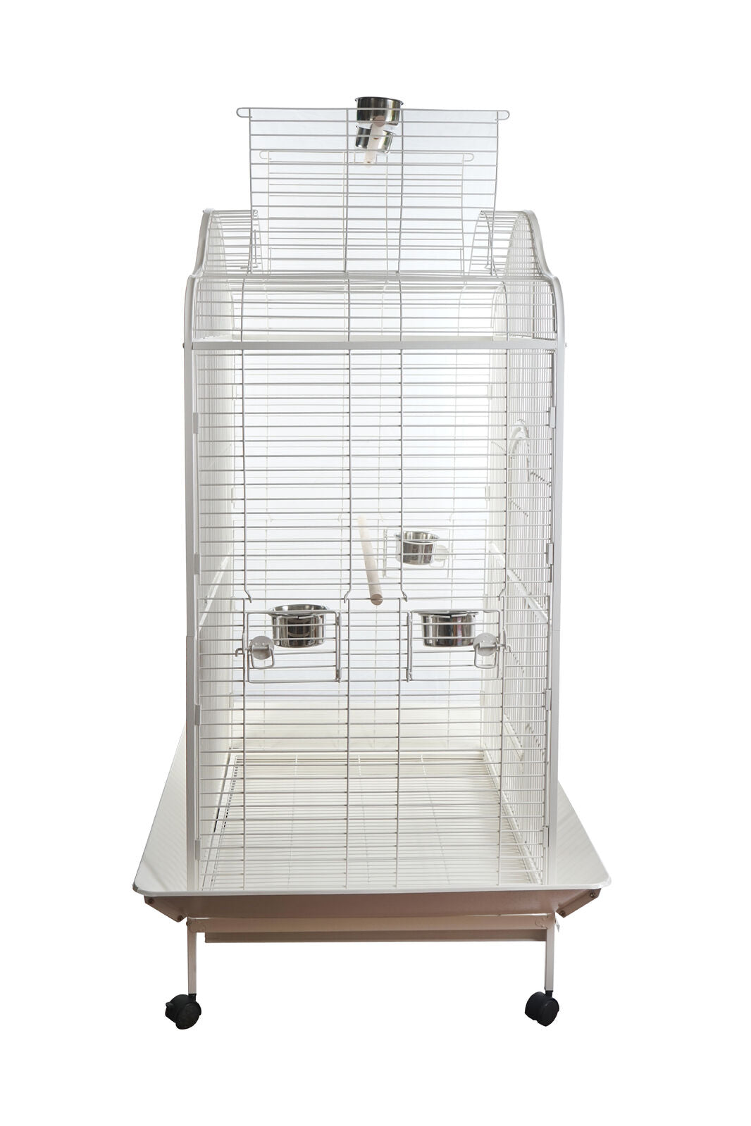 Bird cage with wooden base on a white background at Pet Servo