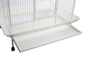 White bird cage with a tray on a white background at Pet Servo