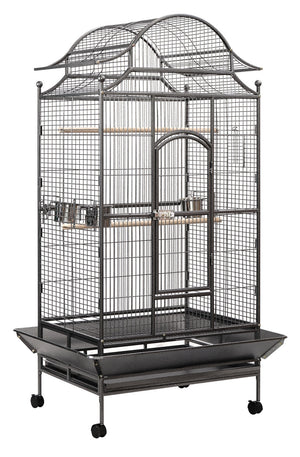 Large bird cage with multiple levels on a white background at Pet Servo