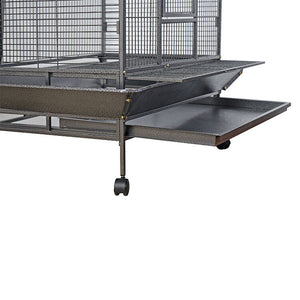 Large metal bird cage with wheels on a white background at Pet Servo