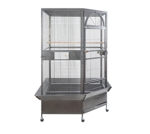 Large bird cage with a clear front on a white background at Pet Servo