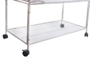 Metal rolling cart with a wire shelf on a white background at Pet Servo